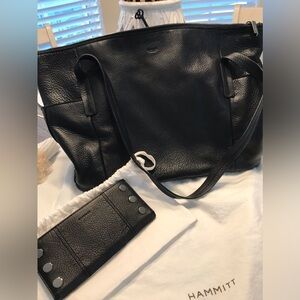Hammitt purse and wallet.  Black/Gunmetal.   Leather.
